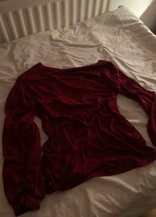 Vintage Y2K 2000s Classy Boho Chic Grunge Batwing Baggy Burgundy Ruched Long-Sleeve Slouchy Top, brand: Reclaimed Vintage, condition: Very good, size: M / 10, £24.50, £26.43 includes Buyer Protection