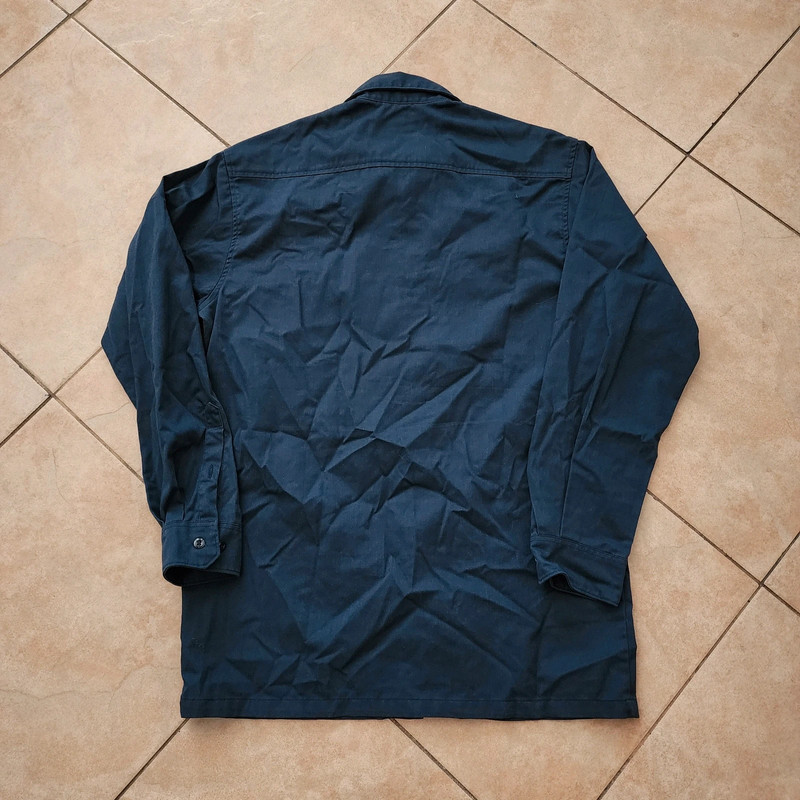Navy Carhartt Long Sleeve Heavy Cotton Button Up Shirt 3