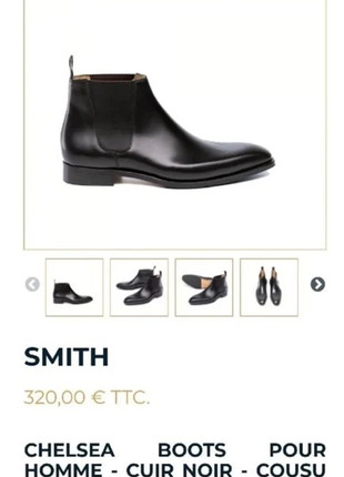 Smith - Chaussures boots homme - cuir noir - cousu goodyear