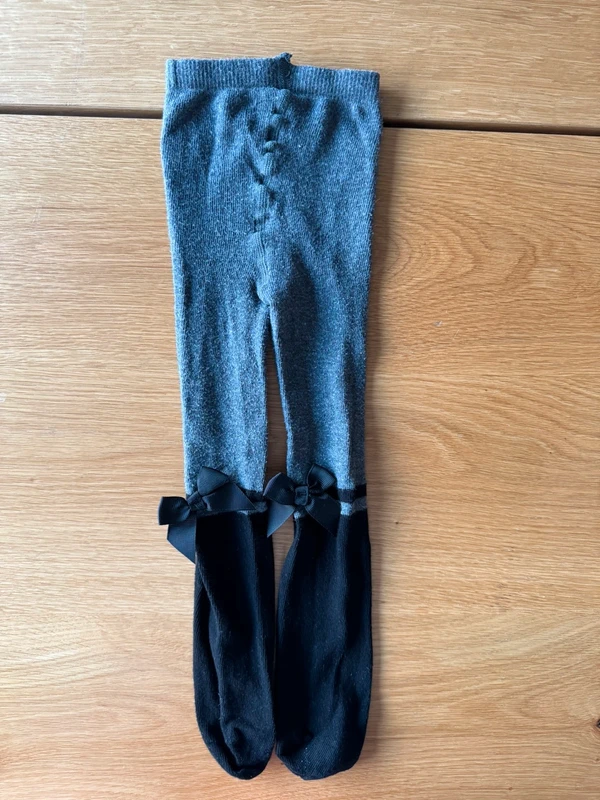 Lot 2 paires de collants un rose pâle / un noir et gris - Taille 2 Ans (pointure 19/22) - photo numéro 11