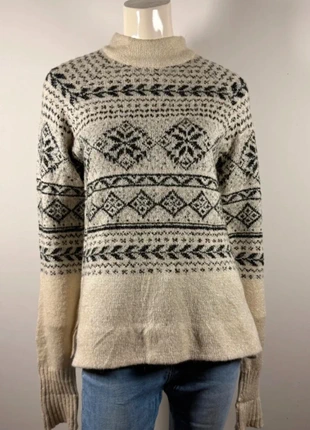 Beige Icelandic patterned sweater for women, cozy winter Nordic style, size M, marque: Vintage Dressing, état: Très bon état, taille: M / 38 / 10, 26,90 €, 28,95 € Protection acheteurs incluse