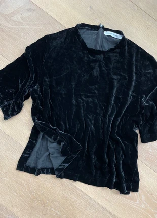 NEW // Samsøe Samsøe black velvet half open top in S, merk: Samsøe Samsøe, staat: Nieuw zonder prijskaartje, maat: M / 38 / 10, € 39,00, € 41,65 inclusief Kopersbescherming