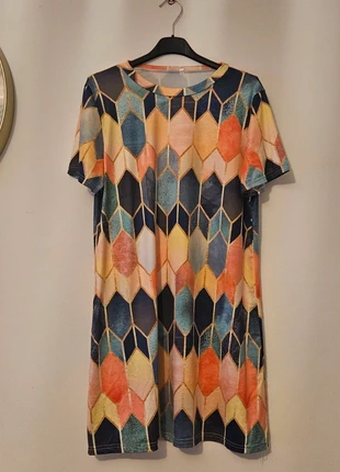 Robe colorée motif arlequin asymétrique très bon état taille M, estado: Muito bom, tamanho: M / 38 / 10, €4.00, €4.90 inclui Proteção do Comprador