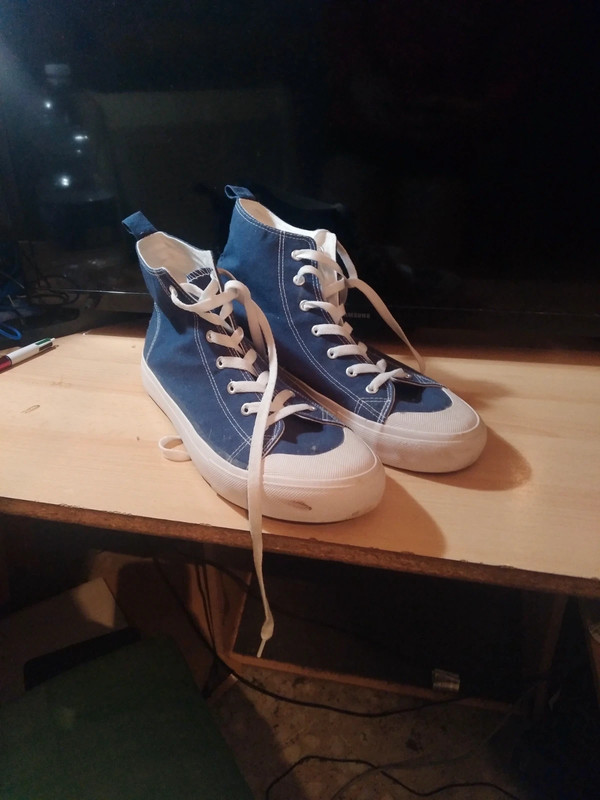 Zapatillas de tobillo alto azul -
