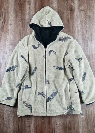 Veste polaire réversible Early Winters capuche motif plumes, marca: Vintage Dressing, estado: Muito bom, tamanho: L / 40 / 12, €34.90, €37.35 inclui Proteção do Comprador Pro