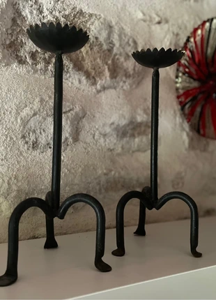 2 bougeoirs en métal noir vintage, marca: Vintage, estado: Muy bueno, 30,00 €, 32,20 € Protección al comprador Pro incluida