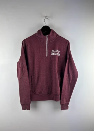 Sweat US col zippé bordeau chiné college taille S (EX89), brand: Vintage Dressing, condition: Good, size: S, €10.00, €11.20 includes Buyer Protection Pro