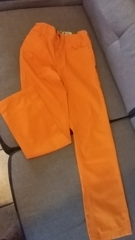 Pantalon toile orange neuf t 11-12 ans 2