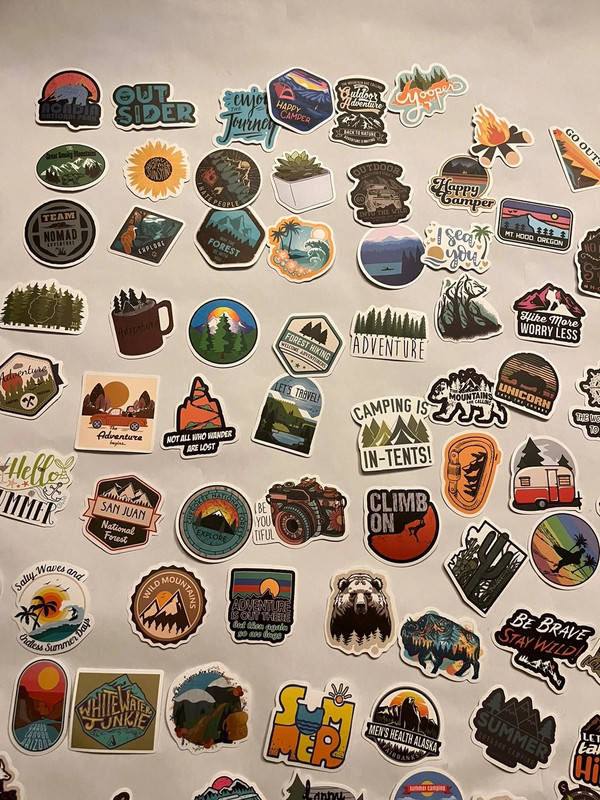 Bundle of 50 camping trips stickers 5