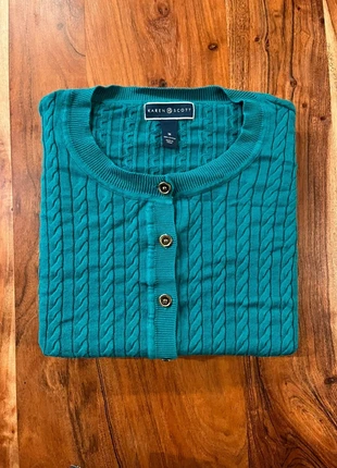 Cardigan Vintage cable Knit Femme Col Rond Knitwear Tricot Torsade Bleu Turquoise Karen Scott M, brand: Vintage Dressing, condition: Very good, size: M / 38 / 10, €11.90, €13.20 includes Buyer Protection Pro