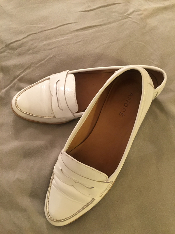 Mocassins vernis blanc