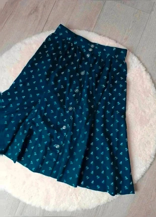 Jupe vintage bleue à motifs boutonnée taille 38 (midi), marca: Vintage Dressing, estado: Muito bom, tamanho: M / 38 / 10, €9.50, €10.68 inclui Proteção do Comprador