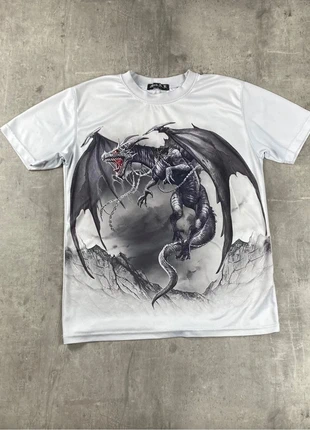 T-Shirt Blanc Dragon Gothic Y2K, brand: Vintage Dressing, condition: Satisfactory, size: L, €11.99, €13.29 includes Buyer Protection Pro