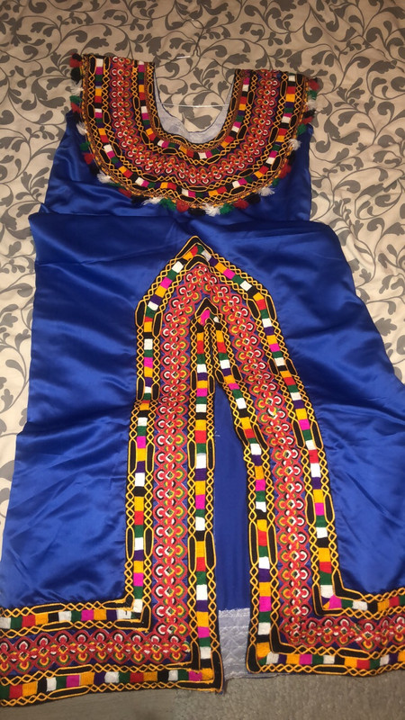 Robe kabyle bleu lectrique