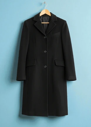 Hennes Collection – Elegant Black Wool & 10% Cashmere Single-Breasted Coat with Pockets – M 🎀🌿, marque: Vintage Dressing, état: Très bon état, taille: M / 38 / 10, 79,90 €, 84,60 € Protection acheteurs incluse