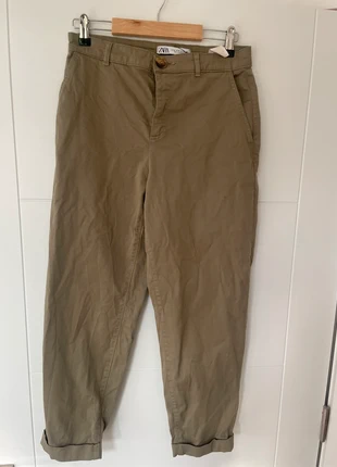 Zara Khaki olive chino cotton formal work trousers casual, brand: Zara, condition: New without tags, size: XS / 34 / 6, €10.00, €11.20 includes Buyer Protection