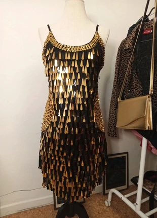 Robe de fête gros sequins taille S, merk: aucune étiquette, staat: Goed, maat: S / 36 / 8, € 12,00, € 13,30 inclusief Kopersbescherming