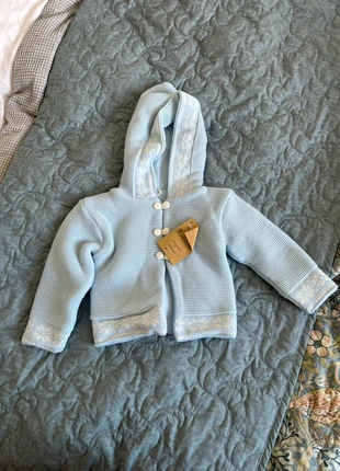 Knitted blue 6m hooded cardigan, brand: artesanato, condition: New with tags, size: 3-6 months / 62 cm, £2.00, £2.46 includes Buyer Protection