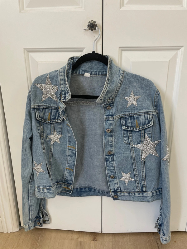 Jeans jacket with silver stars