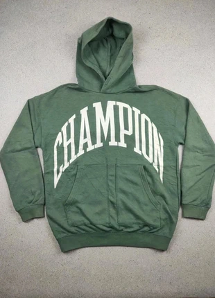 Sweat à capuche Champion | Logo imprimé XXL | Vert sauge | Taille XS Homme / 13-14 ans, marke: Champion, zustand: Sehr gut, größe: XS, 16,00 €, 17,50 € beinhaltet Vinted-Käuferschutz Pro
