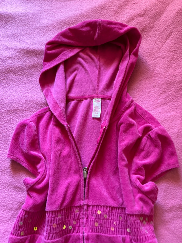 Pink justice y2k sweater with hood swimwear coverup 3