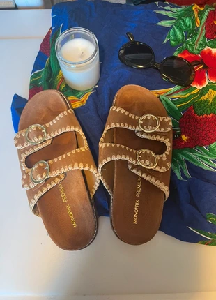 Sandales avec brides en cuir, brand: Monoprix, condition: Very good, size: 38, €23.00, €24.85 includes Buyer Protection