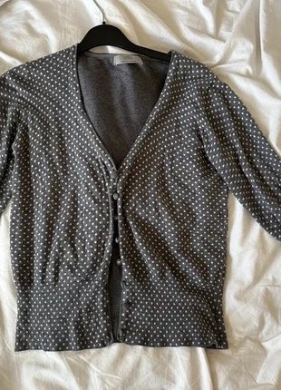 Grey and white quarter sleeve polka dot cardigan, brand: Marks & Spencer, condition: Very good, size: L / 12, £6.00, £7.00 includes Buyer Protection