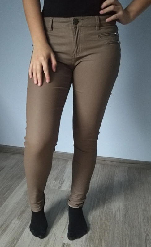 Jean simili-cuir marron, Taille S-M 1