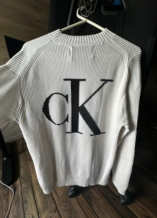 Pull Calvin Klein Jeans M – Blanc Côtelé Logo CK – Comme Neuf, merk: Calvin Klein, staat: Nieuw met prijskaartje, maat: M, € 37,50, € 40,08 inclusief Kopersbescherming
