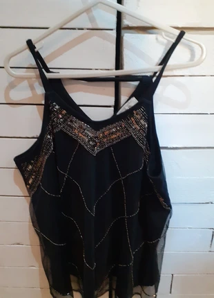 Black top with beaded embroidery, brand: Cache Cache, condition: New without tags, size: XXS / 4, £7.00, £8.05 includes Buyer Protection