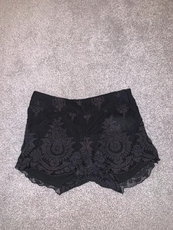 Black lace store shorts