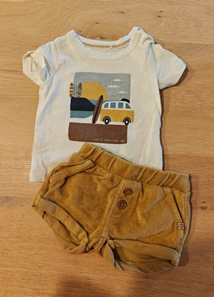 Zomerse t-shirt met short, marque: Cuddles & Smiles, état: Très bon état, taille: 3-6 mois / 62 cm, 5,00 €, 5,95 € Protection acheteurs incluse