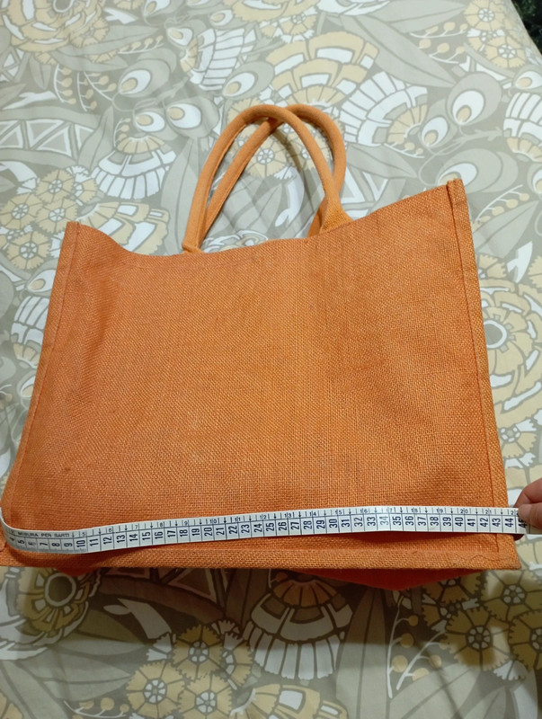 Borsa mare arancione made in India 100% juta