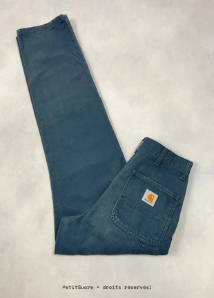 Jean Carhartt wip Bleu Single Knee Pant Large Baggy Carpenter Denim - Taille S w26 #1592, marca: Carhartt, estado: Muito bom, tamanho: S / 36 / 8, €49.00, €52.15 inclui Proteção do Comprador Pro