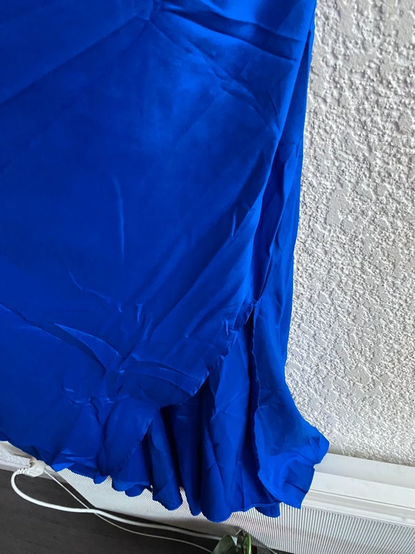 Jupe longue ample taille haute bleu T S - photo numéro 3