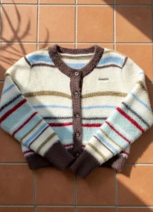 Gilet rayé en maille douce, boutons, manches longues, style rétro cozy, brand: amavie, condition: Very good, size: M / 38 / 10, €39.99, €42.69 includes Buyer Protection Pro