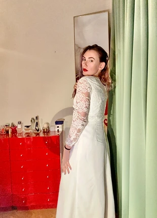 Vintage wedding dress, merk: Vintage Dressing, staat: Heel goed, maat: M / 38 / 10, € 55,00, € 58,45 inclusief Kopersbescherming