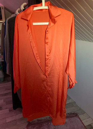 Robe Chemise orange satin
