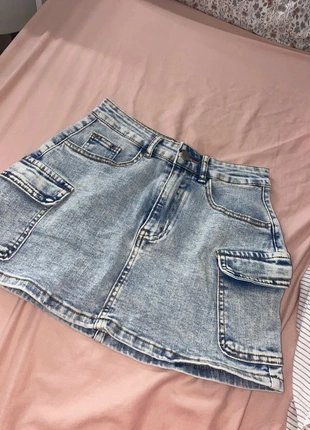 Denim skirt stretchy shein, brand: Shein, condition: New without tags, size: XS / UK 4-6, £1.20, £1.96 includes Buyer Protection