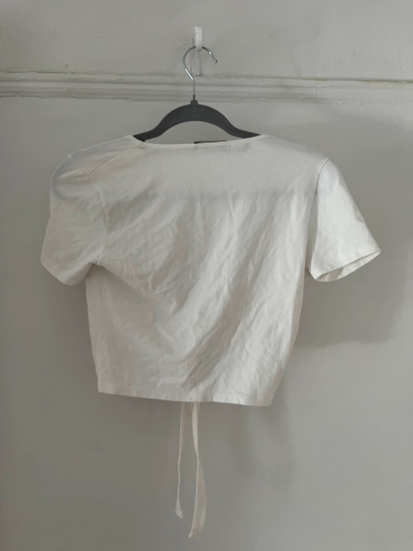 Brandy Melville white wrap top 2