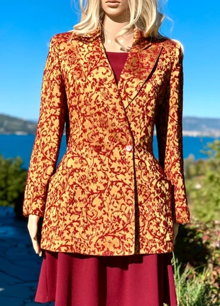 Blazer satin doré chic brodé Mugler couture 42, merk: Mugler, staat: Nieuw zonder prijskaartje, maat: XL / 42 / 14, € 299,00, € 314,65 inclusief Kopersbescherming