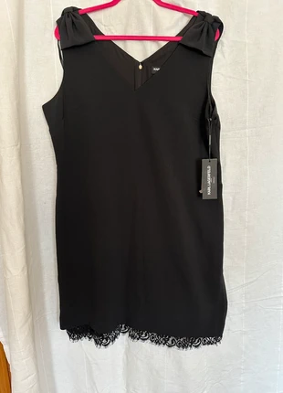Black Karl legerfeld bow shoulder,lace hem dress, brand: Karl Lagerfeld, condition: New with tags, size: XXL / 44 / 16, €28.00, €30.10 includes Buyer Protection