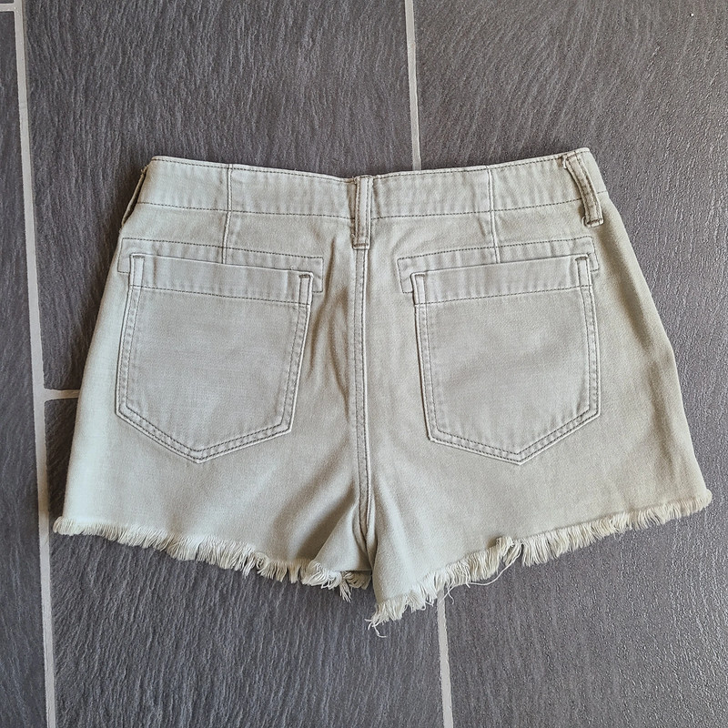 American Eagle Outfitters AEO Sage Green Frayed Hem Button Fly Shorts Size 2/XS 4