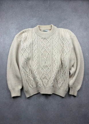 Pull Bergère de France S – laine torsadée style Aran Craft – blanc crème vintage “papy”, marque: Aran Crafts, état: Très bon état, taille: S, 70,00 €, 74,20 € Protection acheteurs incluse