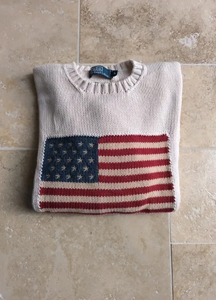 Pull drapeau américain polo Ralph Lauren L blanc cassé excellent état, marca: Ralph Lauren, estado: Muito bom, tamanho: L, €90.00, €95.20 inclui Proteção do Comprador Pro