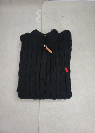 Pull torsadé half zip Ralph Lauren coton | Taille M | Noir, brand: Ralph Lauren, condizioni: Nuovo senza cartellino, taglia: M, €55.00, €58.45 include la Protezione acquisti