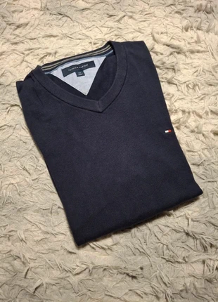 Pull col V Tommy Hilfiger Coton Marine Taille L, marca: Tommy Hilfiger, estado: Muito bom, tamanho: L, €21.50, €23.28 inclui Proteção do Comprador
