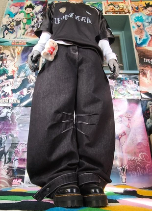 Jean baggy balloon black Claw Y2K Japan Cyber drip , (S) measurement in description, marque: JNCO, état: Neuf avec étiquette, taille: S, 45,00 €, 47,95 € Protection acheteurs (Pro) incluse