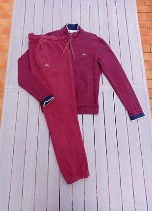 Ensemble Lacoste Sport FR 3 / US S – Rouge bordeaux – Veste full zip + Jogging - taille S, merk: Lacoste, staat: Goed, maat: S, € 49,00, € 52,15 inclusief Kopersbescherming