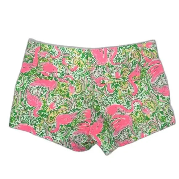 Lilly Pulitzer The Walsh Short Hot Wings Flamingo Size 00 2